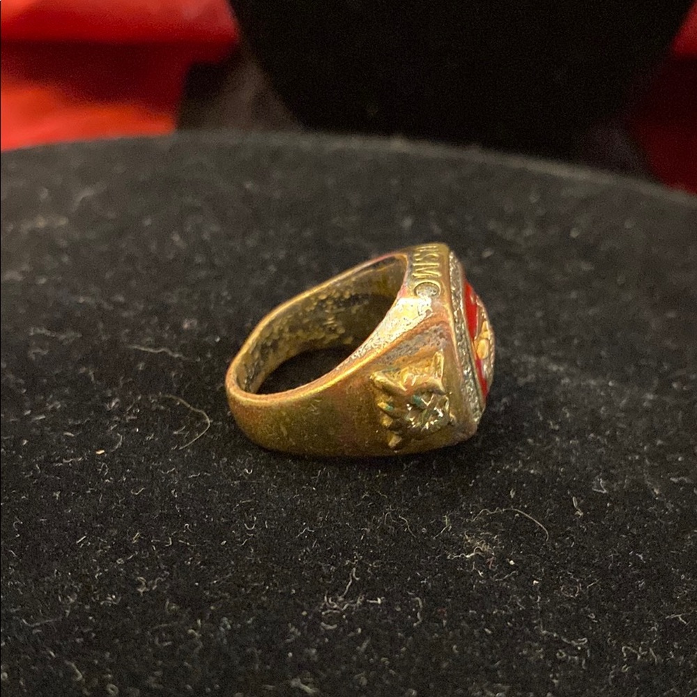 Gold and Red Marine Corps Ring Milton - Picture 4 of 16